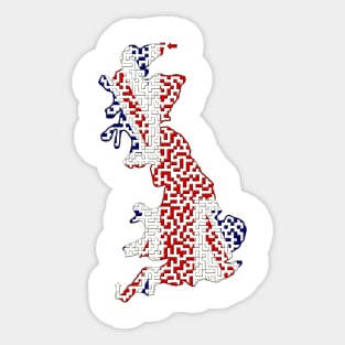 UK Great Britain Island Outline Maze & Labyrinth Sticker